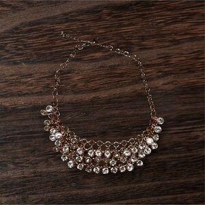 Bezel setting style layered bib necklace